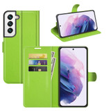 For Samsung Galaxy S22+ 5G Lychee Texture Folio Protective Case, PU Leather Wallet Cover, Green | Folio Cases | iCoverLover.com.au