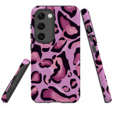 For Samsung Galaxy S23+ Plus Case Tough Protective Cover, Magenta Leopard Pattern | Shielding Cases | iCoverLover.com.au