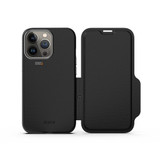 For iPhone 13 Pro EFM Monaco Leather Wallet Case Armour D3O 5G Signal Plus Cover Black/Space Grey