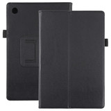 For Samsung Galaxy Tab A8 10.5in (2021) Case, Lychee Texture Solid Colour, PU Leather Cover, Black | Folio Cases | iCoverLover.com.au