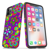 For iPhone 14 Pro Max/14 Pro/14 and older Case, Protective Back Cover, Purple Floral Design | Shockproof Cases | iCoverLover.com.au