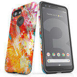 For Google Pixel 3 Case Tough Protective Cover, Flowing Colors