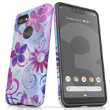 For Google Pixel 3 XL Case Tough Protective Cover, Flower Swirls