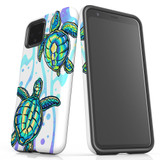 For Google Pixel 4 Case Tough Protective Cover, Swimming Turtles