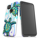 For Google Pixel 4a Case Tough Protective Cover, Swimming Turtles