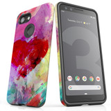 For Google Pixel 3 Case Tough Protective Cover, Heart Painting