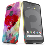 For Google Pixel 3 XL Case Tough Protective Cover, Heart Painting