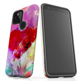 For Google Pixel 4a 5G Case Tough Protective Cover, Heart Painting