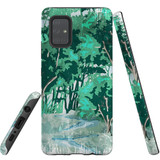 For Samsung Galaxy A71 4G Case Tough Protective Cover, Green Nature