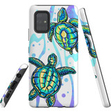For Samsung Galaxy A71 4G Case Tough Protective Cover, Swimming Turtles