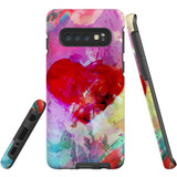 For Samsung Galaxy S10 Case Tough Protective Cover, Heart Painting