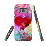 For Samsung Galaxy S8+ Plus Case Tough Protective Cover, Heart Painting