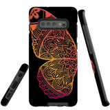 For Samsung Galaxy S10+ Plus Case Tough Protective Cover, Rose Gold Wing