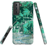 For Samsung Galaxy S21 Case Tough Protective Cover, Green Nature