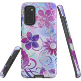 For Samsung Galaxy S20 Case Tough Protective Cover, Flower Swirls