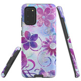 For Samsung Galaxy S20+ Plus Case Tough Protective Cover, Flower Swirls