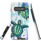 For Samsung Galaxy S10+ Plus Case Tough Protective Cover, Swimming Turtles