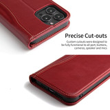 For iPhone 14 Pro Max, 14 Plus, 14 Pro, 14 Case, Fierre Shann Genuine Leather Cover, Red | Wallet Cover | iCL Australia