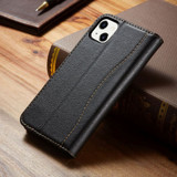 For iPhone 14 Pro Max, 14 Plus, 14 Pro, 14 Case, Fierre Shann Genuine Leather Cover, Black | Wallet Cover | iCL Australia