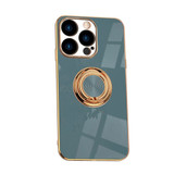 For iPhone 14 Pro Case Electroplating Luxury Kickstand Ring Holder Cover Gray