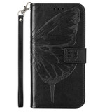 For iPhone 14 Pro Max, 14 Pro, 14 Plus, 14 Case, Floral Butterfly, PU Leather, Lanyard, Stand, Black | Wallet Folio Cases | iCoverLover.com.au