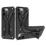 For iPhone 14 Pro Case Armour Strong Shockproof Tough Cover with Kickstand Black