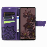 For Google Pixel 7 Pro Case, Butterfly Embossed Cover, Stand, Dark Purple | Wallet Cases | iCoverLover.com.au