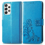 For Samsung Galaxy A73 5G Case, Four-leaf Clover Emboss PU Leather Wallet Cover, Stand | Folio Cases | iCoverLover.com.au