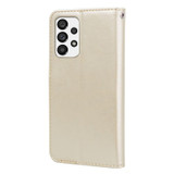 For Samsung Galaxy A73 5G Case, Rose Embossed PU Leather Wallet Cover, Gold | Folio Cases | iCoverLover.com.au