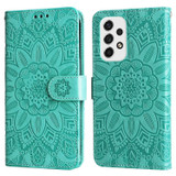 For Samsung Galaxy A73 5G Case, Embossed Sunflower PU Leather Wallet Cover | Folio Cases | iCoverLover.com.au