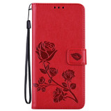 For Samsung Galaxy A53 5G Case, Rose Embossed PU Leather Wallet Cover, Red | Folio Cases | iCoverLover.com.au