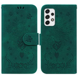 For Samsung Galaxy A33 5G Case, Butterfly Rose Embossed PU Leather Wallet Cover, Green | Folio Cases | iCoverLover.com.au