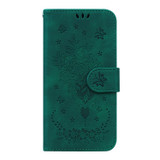 For Samsung Galaxy A33 5G Case, Butterfly Rose Embossed PU Leather Wallet Cover, Green | Folio Cases | iCoverLover.com.au