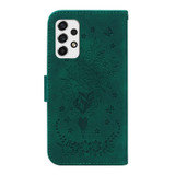 For Samsung Galaxy A33 5G Case, Butterfly Rose Embossed PU Leather Wallet Cover, Green | Folio Cases | iCoverLover.com.au