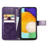 For Samsung Galaxy A13 5G Case, Four-leaf Clover PU Leather Wallet Cover, Purple | Folio Cases | iCoverLover.com.au