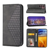 For Samsung Galaxy S23 Ultra Case, Cubic Grid PU Leather Wallet Cover, Black | Folio Cases | iCoverLover.com.au