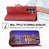 For Samsung Galaxy S23 Ultra, S23+ Plus, S23 Case, Cubic Grid PU Leather Wallet Cover, Red | Folio Cases | iCoverLover.com.au