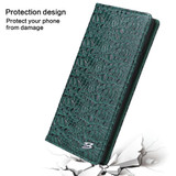 For Samsung Galaxy S23 Ultra, S23+ Plus, S23 Case, Fierre Shann Crocodile Pattern Real Leather Wallet Cover, Green | iCoverLover Australia