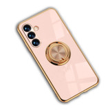 For Samsung Galaxy S23+ Plus Case Electroplating Ring Holder Cover Pink