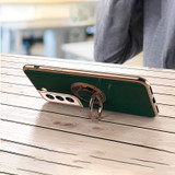 For Samsung Galaxy S23 Ultra, S23+ Plus, S23 Case Electroplating Ring Holder Cover Dark Green | iCoverLover Australia