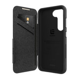 EFM Monaco Case for Samsung Galaxy S23 Ultra, S23+ Plus, S23, PU Leather Wallet Cover, Black/Space Grey | iCoverLover