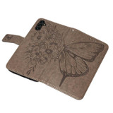 For Samsung Galaxy A34 Case, Embossed Floral Butterfly, PU Leather Wallet Cover, Lanyard, Stand, Grey | Phone Cases | iCoverLover.com.au