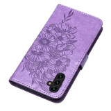 For Samsung Galaxy A34 Case, Embossed Floral Butterfly, PU Leather Wallet Cover, Lanyard, Stand | Phone Cases | iCoverLover.com.au