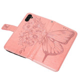 For Samsung Galaxy A34 Case, Embossed Floral Butterfly, PU Leather Wallet Cover, Lanyard, Stand, Rose Gold | Phone Cases | iCoverLover.com.au