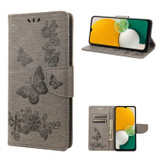 For Samsung Galaxy A54 Case, Vintage Butterflies Pattern PU Leather Wallet Cover, Stand, Grey | Phone Cases | iCoverLover.com.au