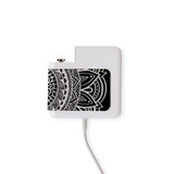 Wall Charger Wrap in 2 Sizes, Paper Leather, Whitish Mandala | AddOns | iCoverLover.com.au