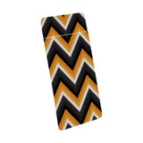 1 or 2 Card Slot Wallet Adhesive AddOn, Paper Leather, Black And Orange ZigZag | AddOns | iCoverLover.com.au