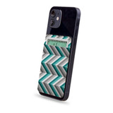 1 or 2 Card Slot Wallet Adhesive AddOn, Paper Leather, Blue And Grey ZigZag | AddOns | iCoverLover.com.au