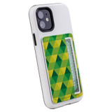 1 or 2 Card Slot Wallet Adhesive AddOn, Paper Leather, Green And Yellow Triangles | AddOns | iCoverLover.com.au