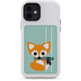 2 Card Slots Wallet Adhesive AddOn, Paper Leather, Cute Brown Fox | AddOns | iCoverLover.com.au